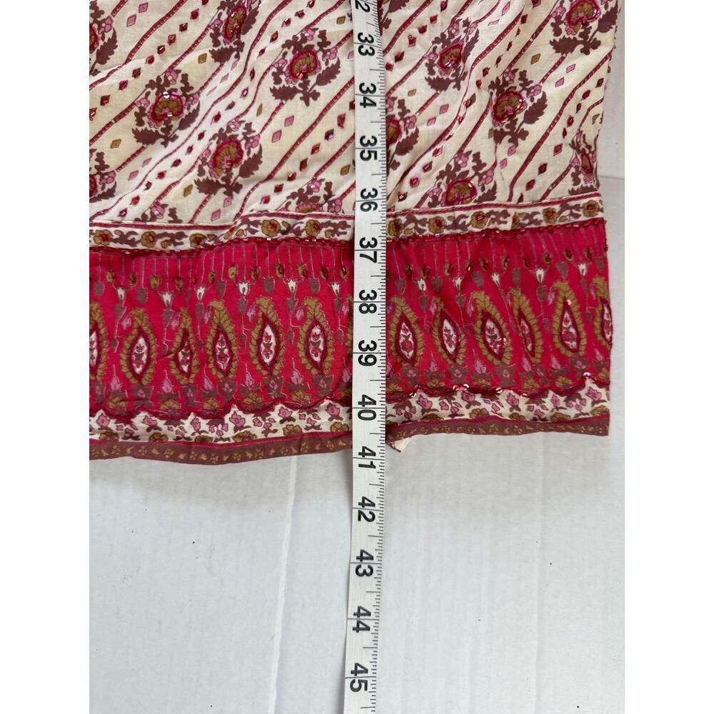 Anthropologie Plenty Dress Women Size 4 White Boho Sundress Beaded Straps Cotton - Picture 9 of 9
